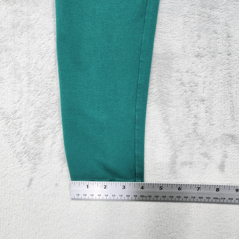 PINK Victoria's Secret Leggings Womens M Green Foldover Waist Ankle Yoga Stretch - Picture 10 of 11